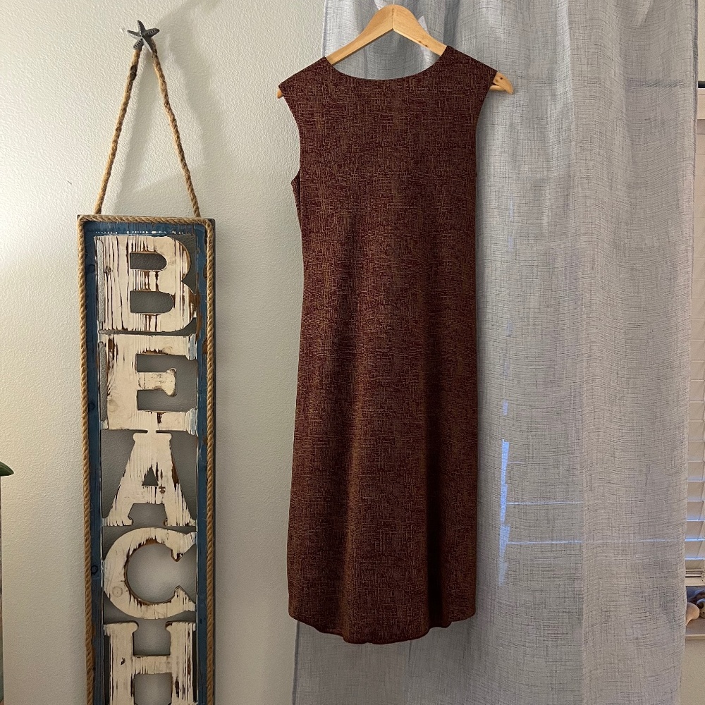 RALPH LAUREN DRESS BURGUNDY MIDI SIZE M